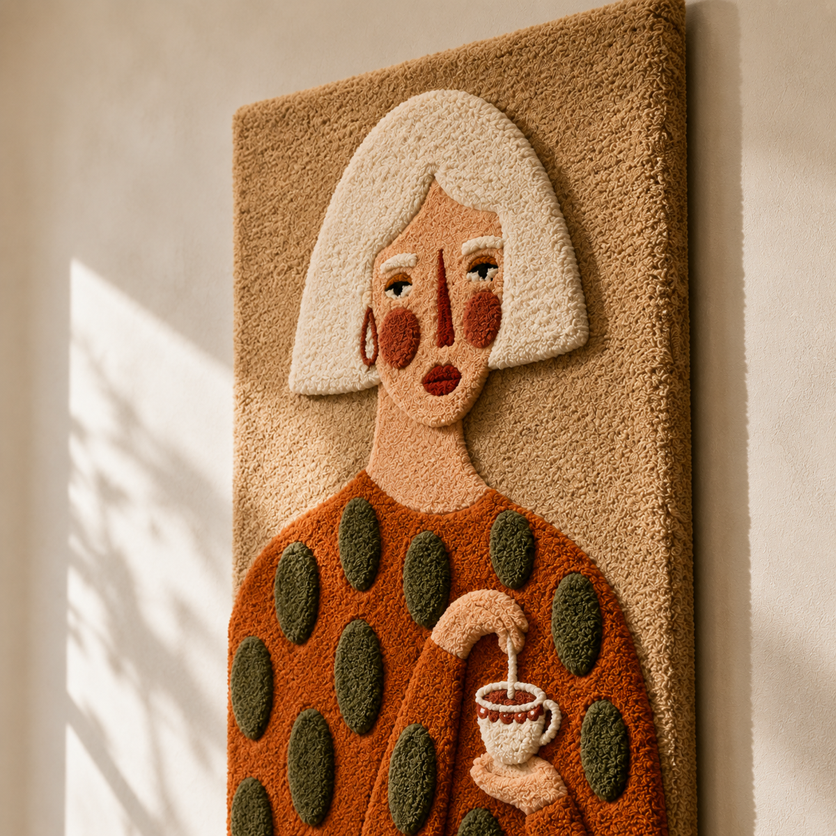Wall art featuring tea with Alma design by Hewn Earth, decorative wall decor with vibrant colors and intricate details.