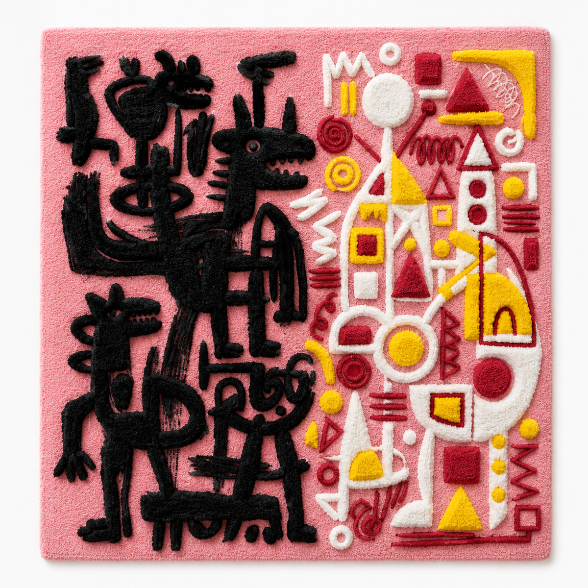 Colorful graffiti candy grid wall art by Hewn Earth featuring vibrant street art design for modern interior decor.