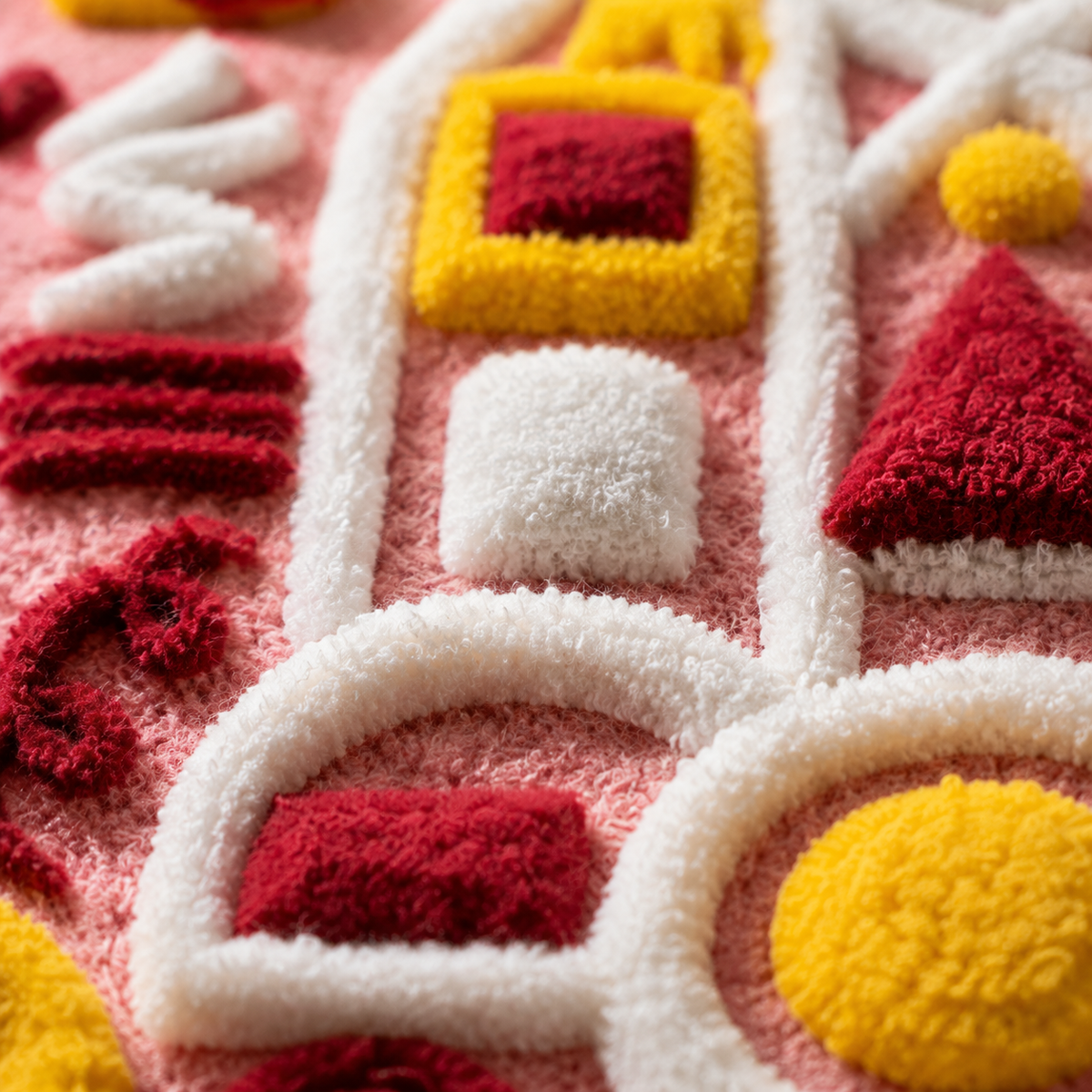 Close-up of Hewn Earth Graffiti Candy Grid wall art featuring vibrant, colorful graffiti-style patterns on a textured surface.