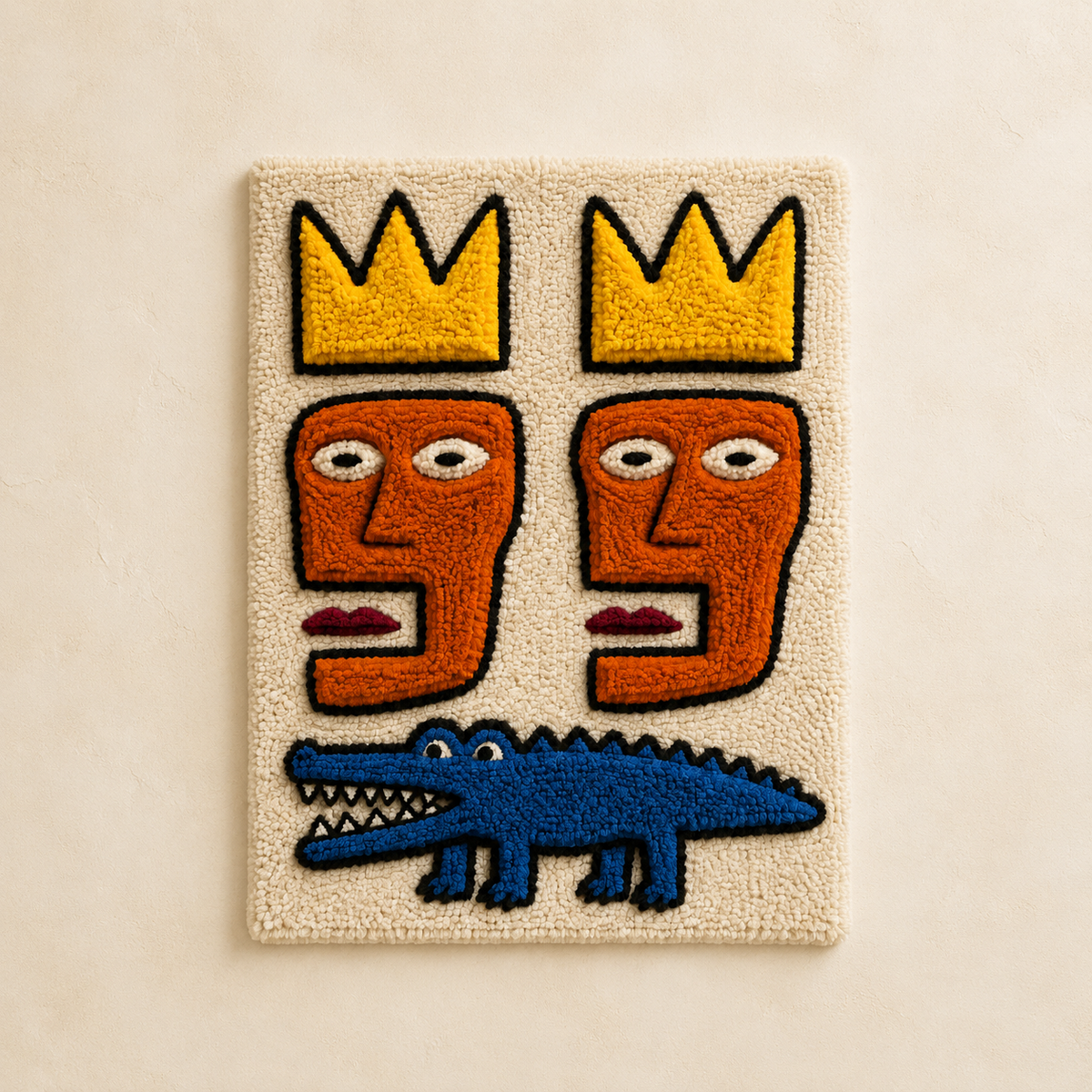 Hewn Earth Twin Crown Fable wall art featuring a detailed illustration of a majestic crown on a textured background.