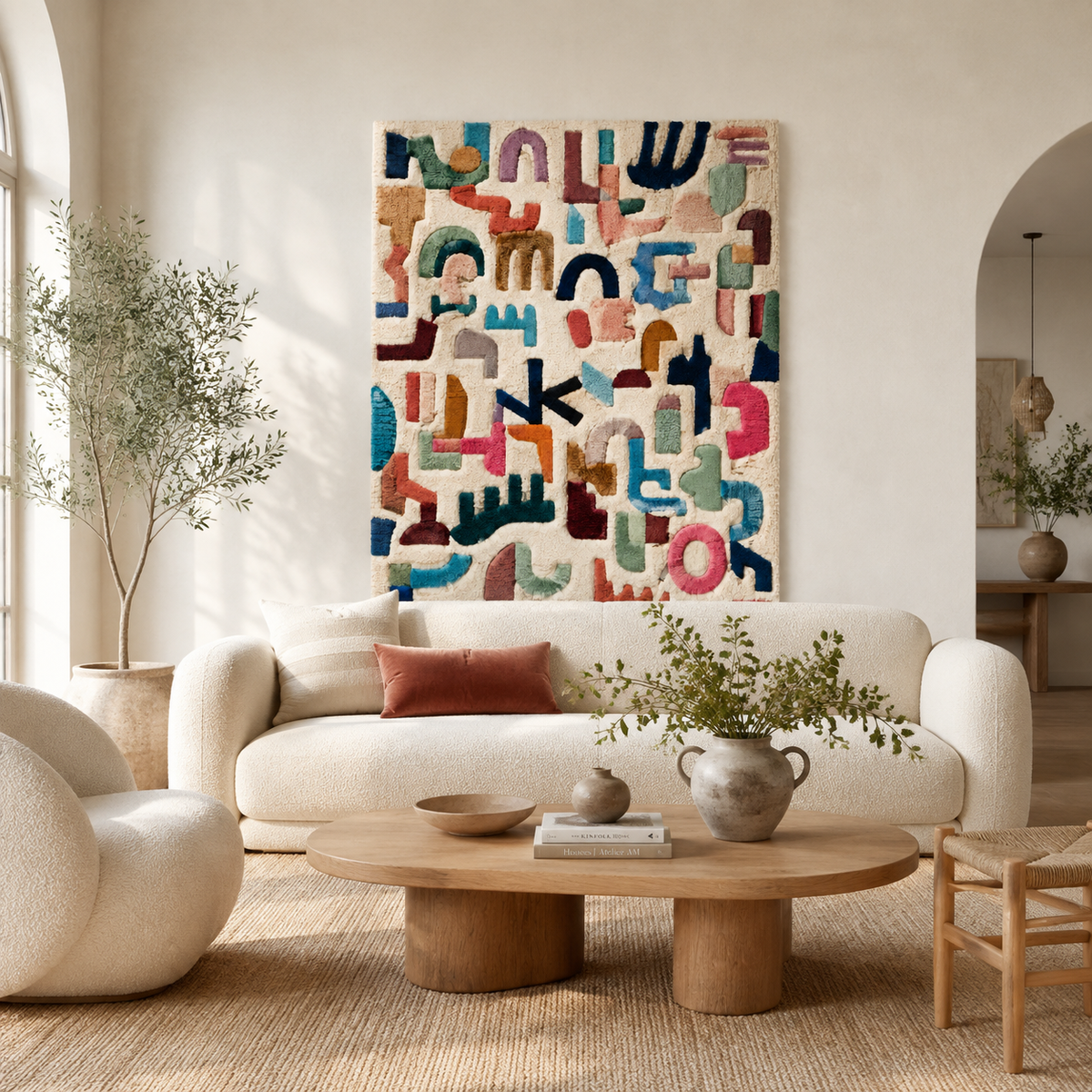 Colorful Alphabet Garden wall art by Hewn Earth featuring vibrant, educational alphabet letters in a decorative design for children's rooms.
