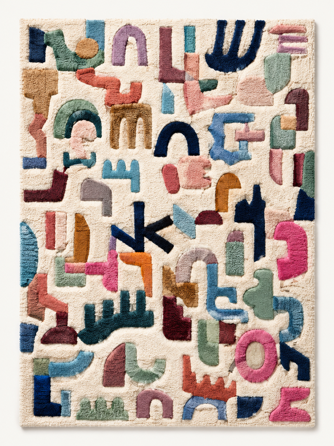 Alphabet Garden wall art by Hewn Earth featuring colorful alphabet letters arranged in a cheerful garden scene.