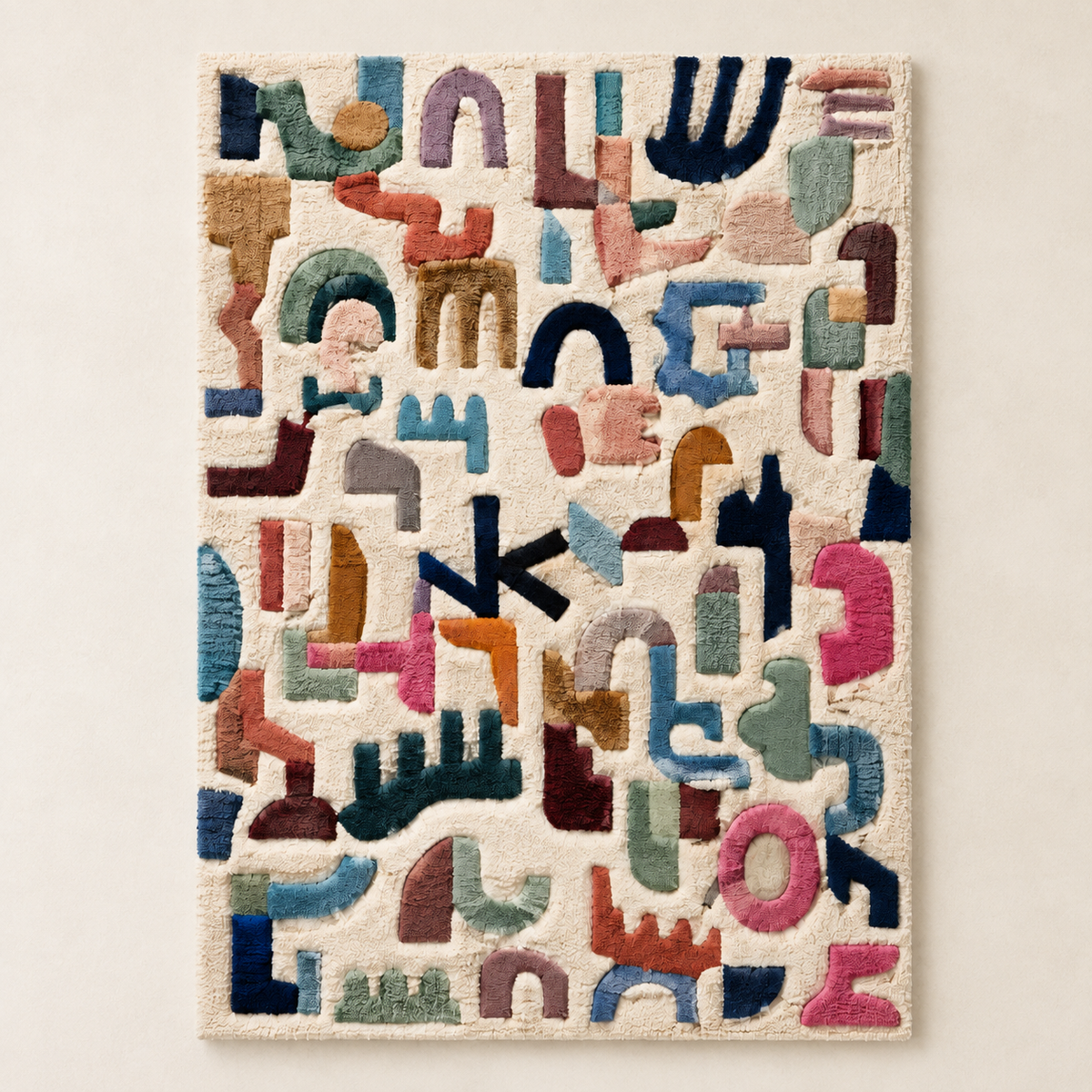 Colorful Alphabet Garden wall art by Hewn Earth featuring vibrant painted letters on a decorative wall display.
