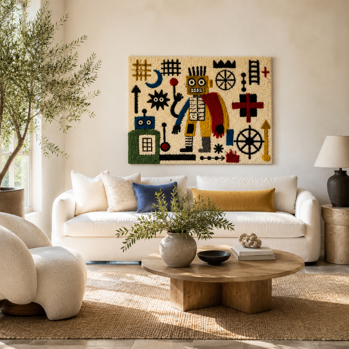 Hewn Earth Little Machine Cosmology wall art featuring a detailed celestial and machine design on a neutral background.