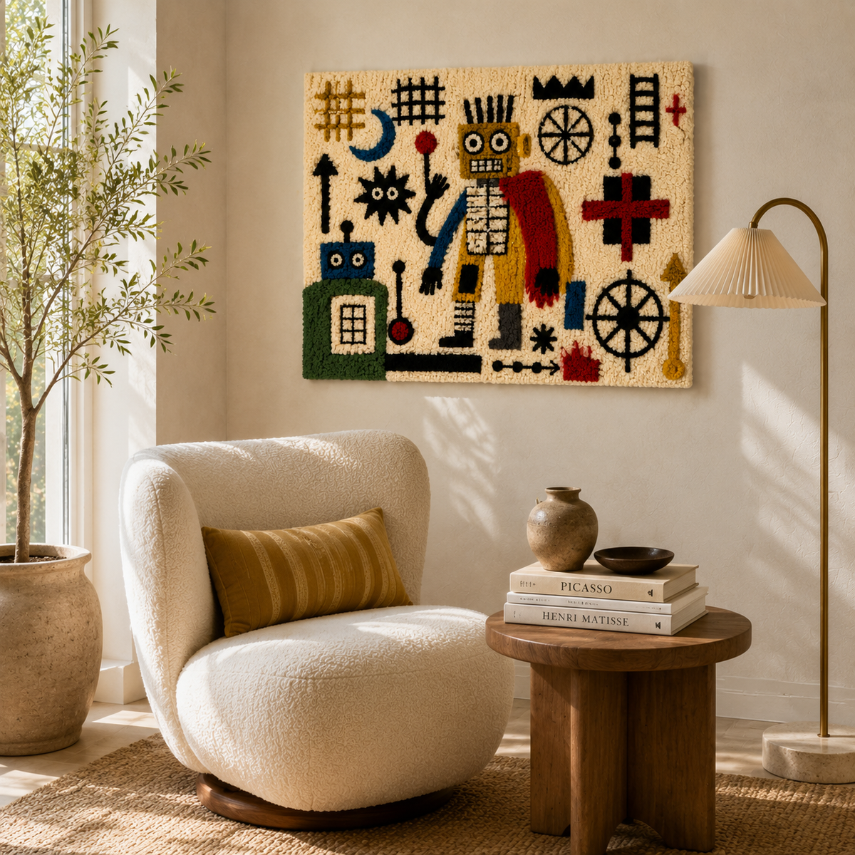 Hewn Earth Little Machine Cosmology wall art featuring abstract celestial design on a neutral background.