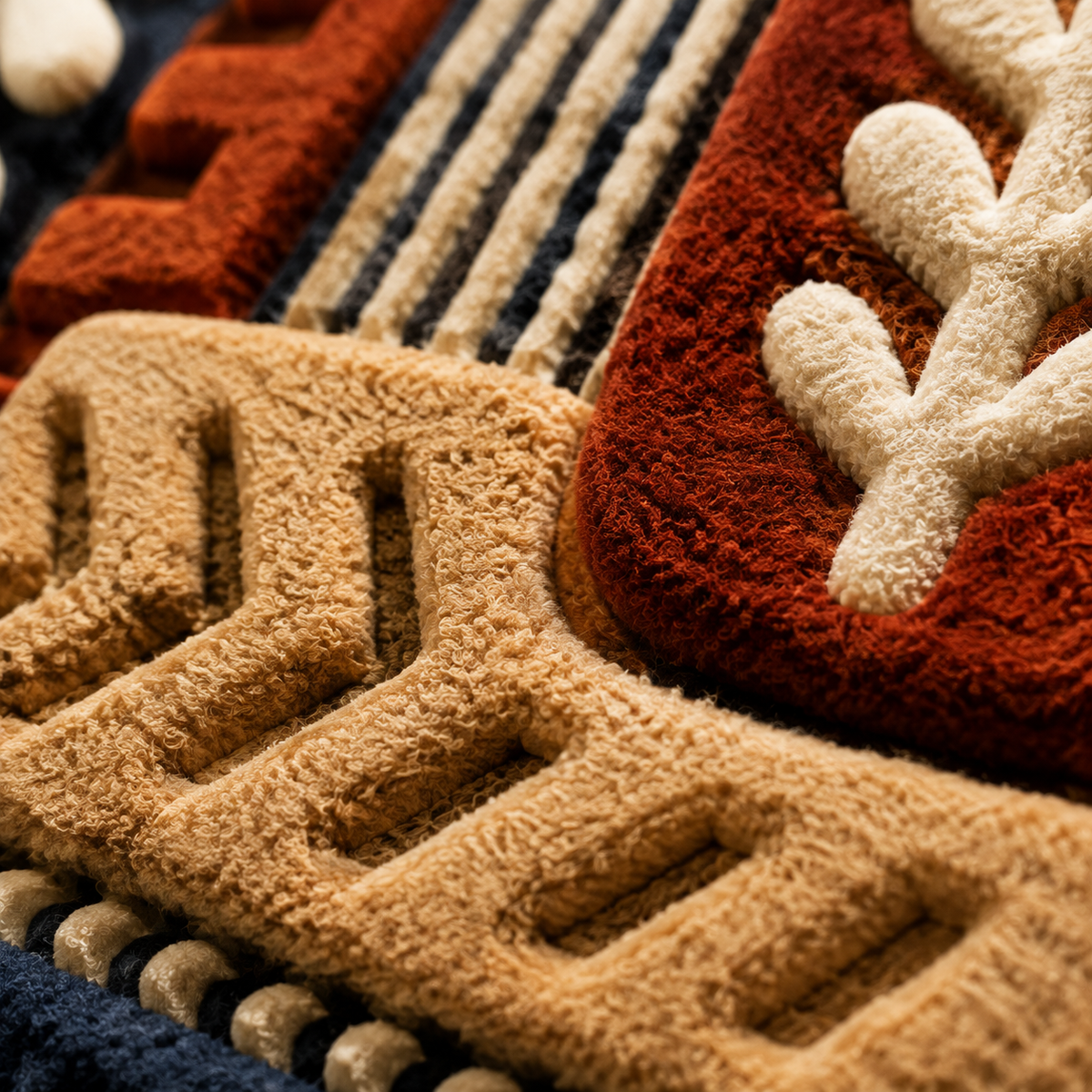 Close-up of Hewn Earth Desert Pattern Wall Art showcasing intricate desert-inspired design and textured details.