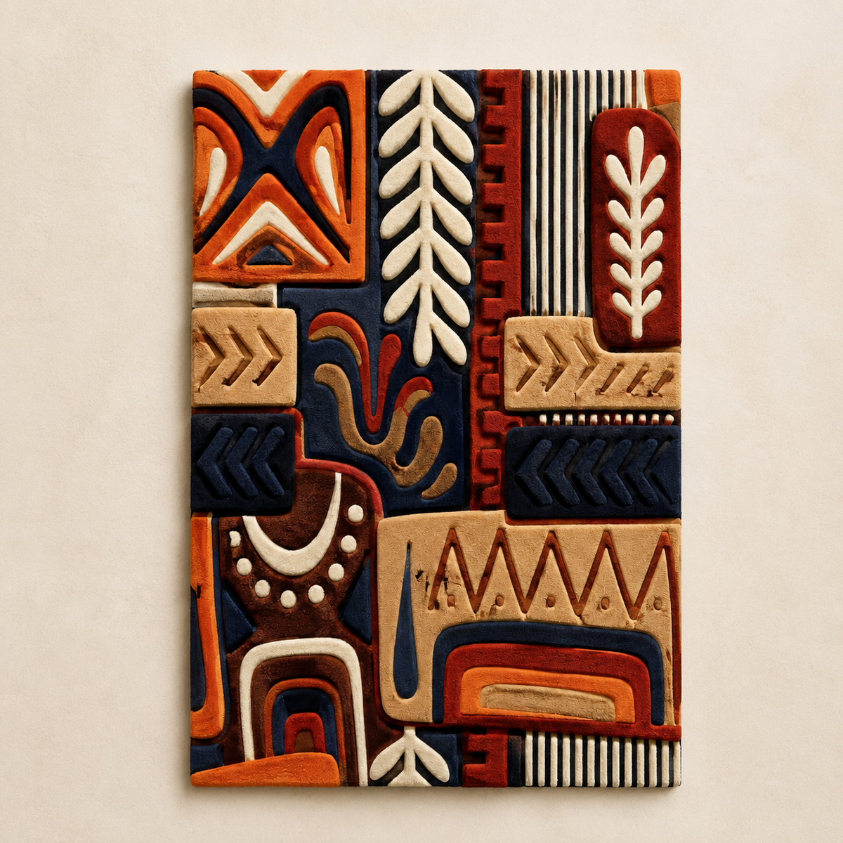 Hewn Earth desert pattern wall art featuring warm earthy tones and intricate desert landscape design.