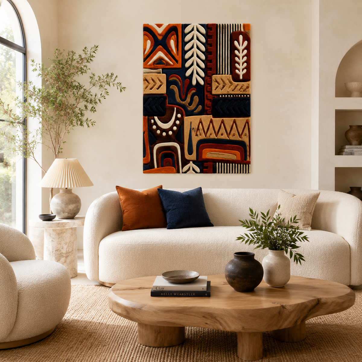 Hewn Earth Canyon Pattern Wall Art featuring a textured, earthy canyon design on a vertical rectangular canvas.