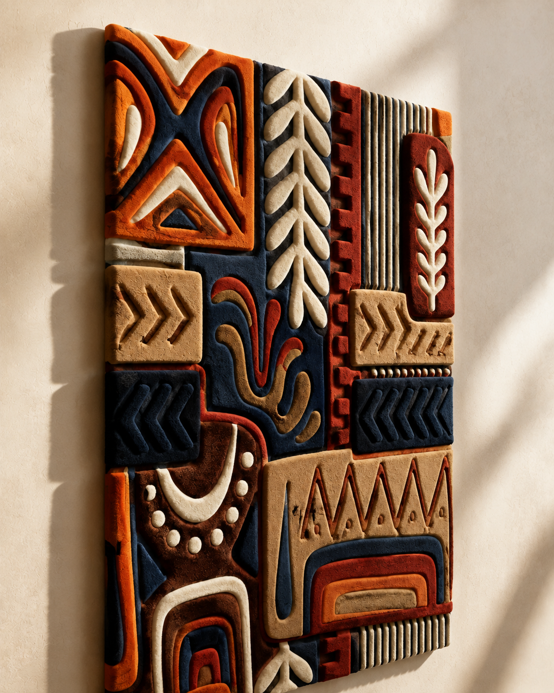Hewn Earth Canyon Pattern Wall Art featuring a textured, earthy design with natural canyon-inspired colors and patterns.