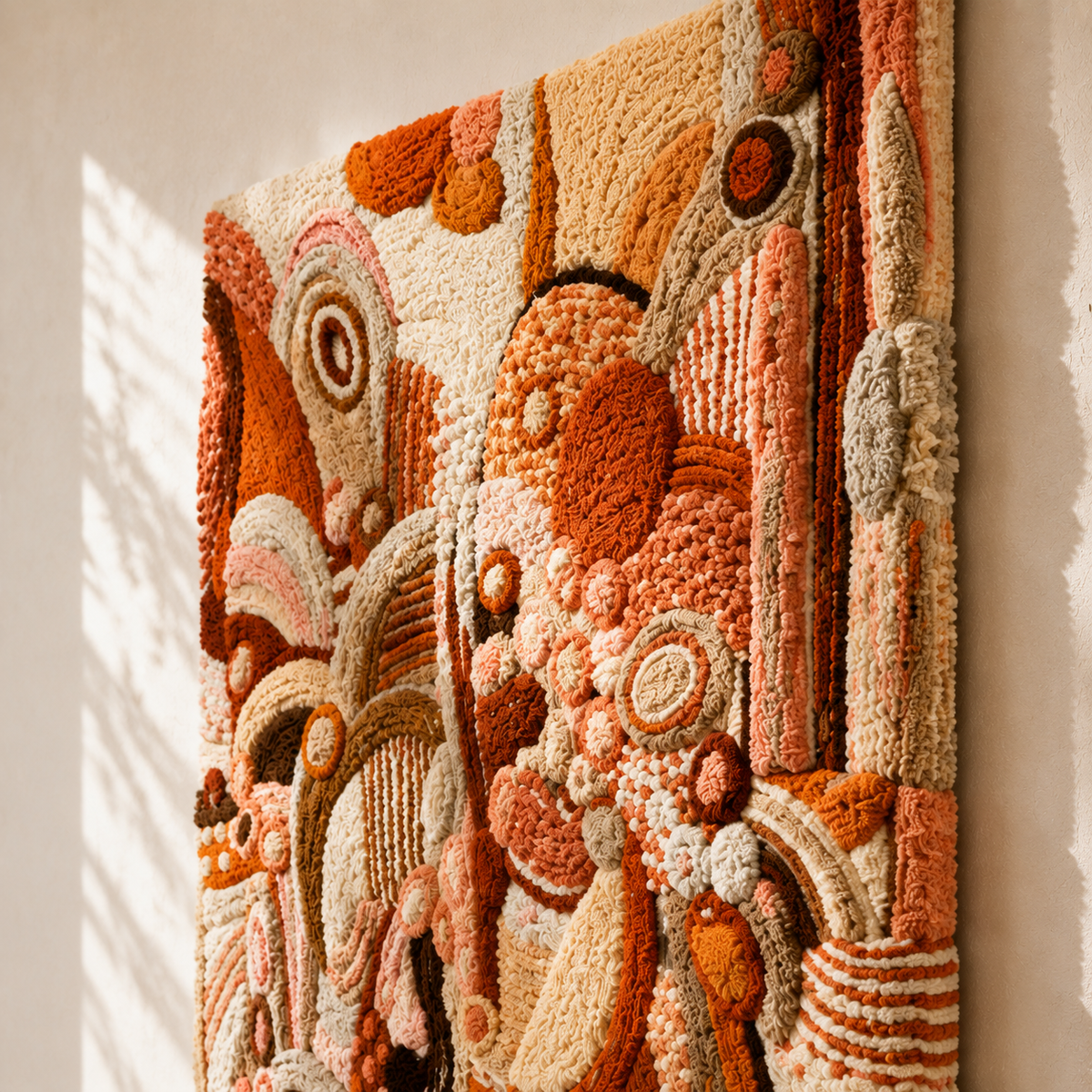 Hewn Earth terracotta orbit garden wall art featuring circular terracotta design on a neutral background.