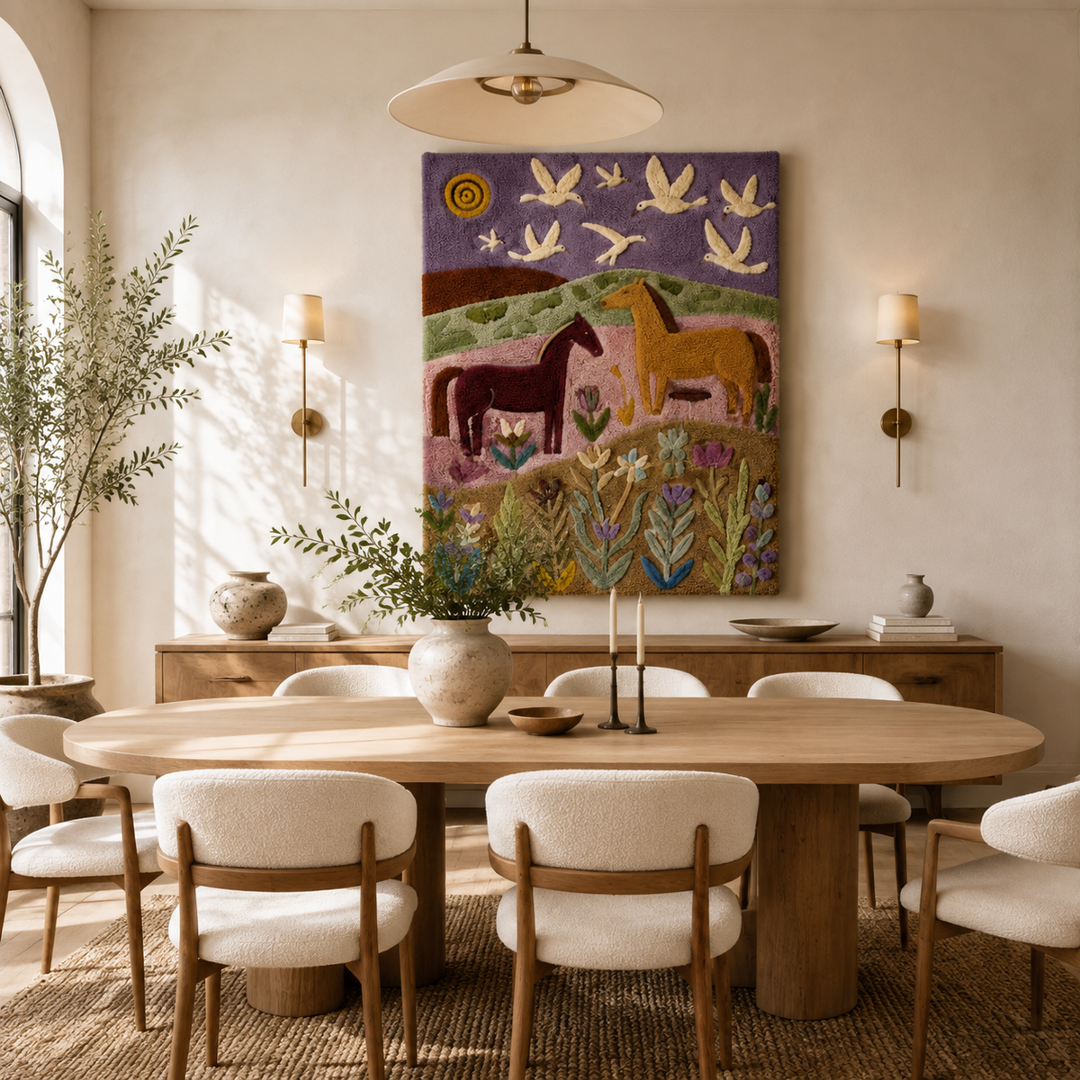 Violet Pasture Reverie wall art by Hewn Earth featuring abstract violet and green pastel landscape painting on canvas