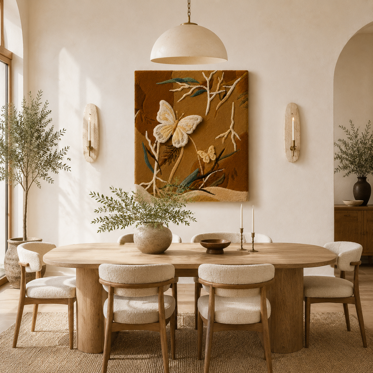 Woodland Butterfly Branch wall art by Hewn Earth featuring a nature-inspired design with butterflies and leafy branches.