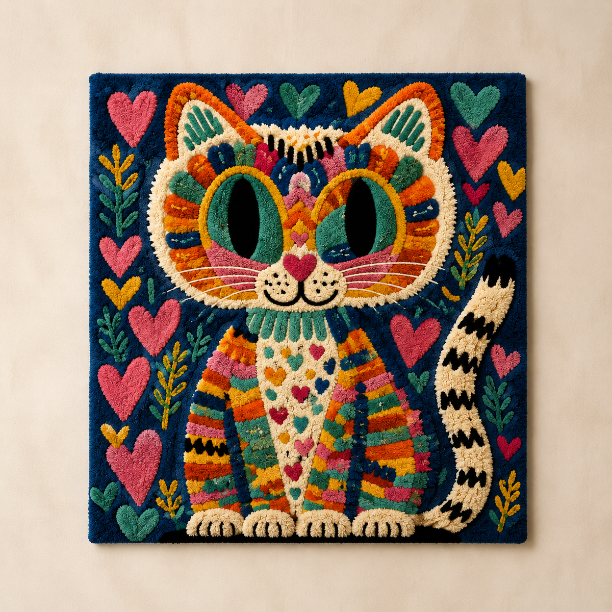 Hewn Earth Heartkeeper Cat wall art featuring a minimalist, heart-shaped cat design in soft tones, perfect for home decor.