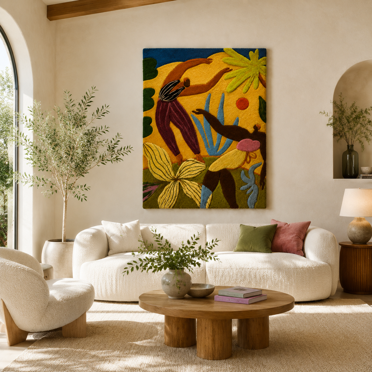 Hewn Earth Golden Canopy Toucan wall art featuring a vibrant toucan perched on a branch against a natural background.