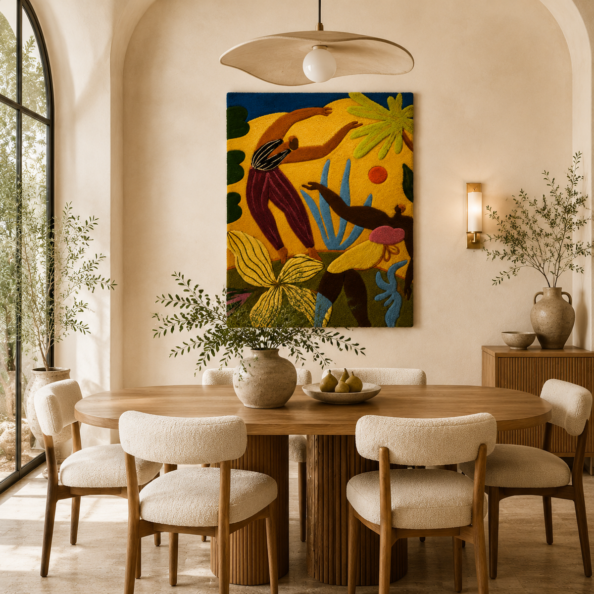 Golden Canopy Toucan wall art by Hewn Earth featuring a detailed illustration of a colorful toucan perched among golden foliage.