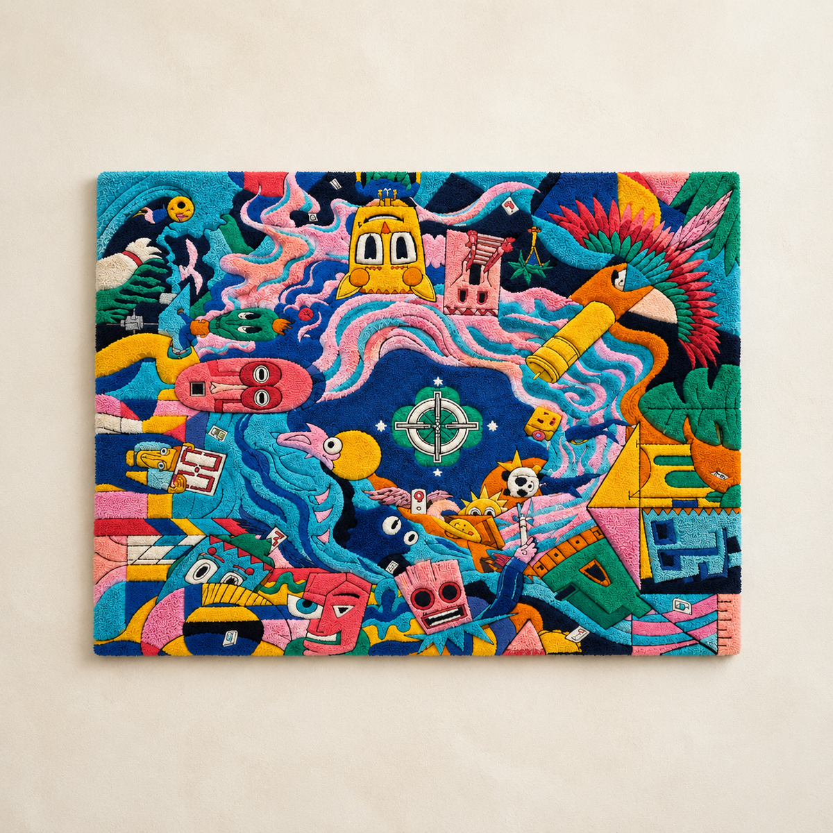 Electric Carnival Dream wall art by Hewn Earth featuring vibrant, colorful abstract design for modern home decor.