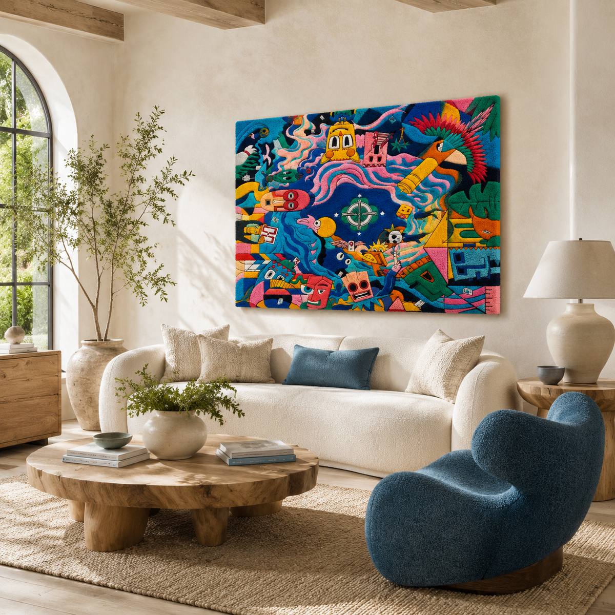 Electric Carnival Dream wall art by Hewn Earth featuring vibrant, abstract electric carnival-themed design on a canvas.