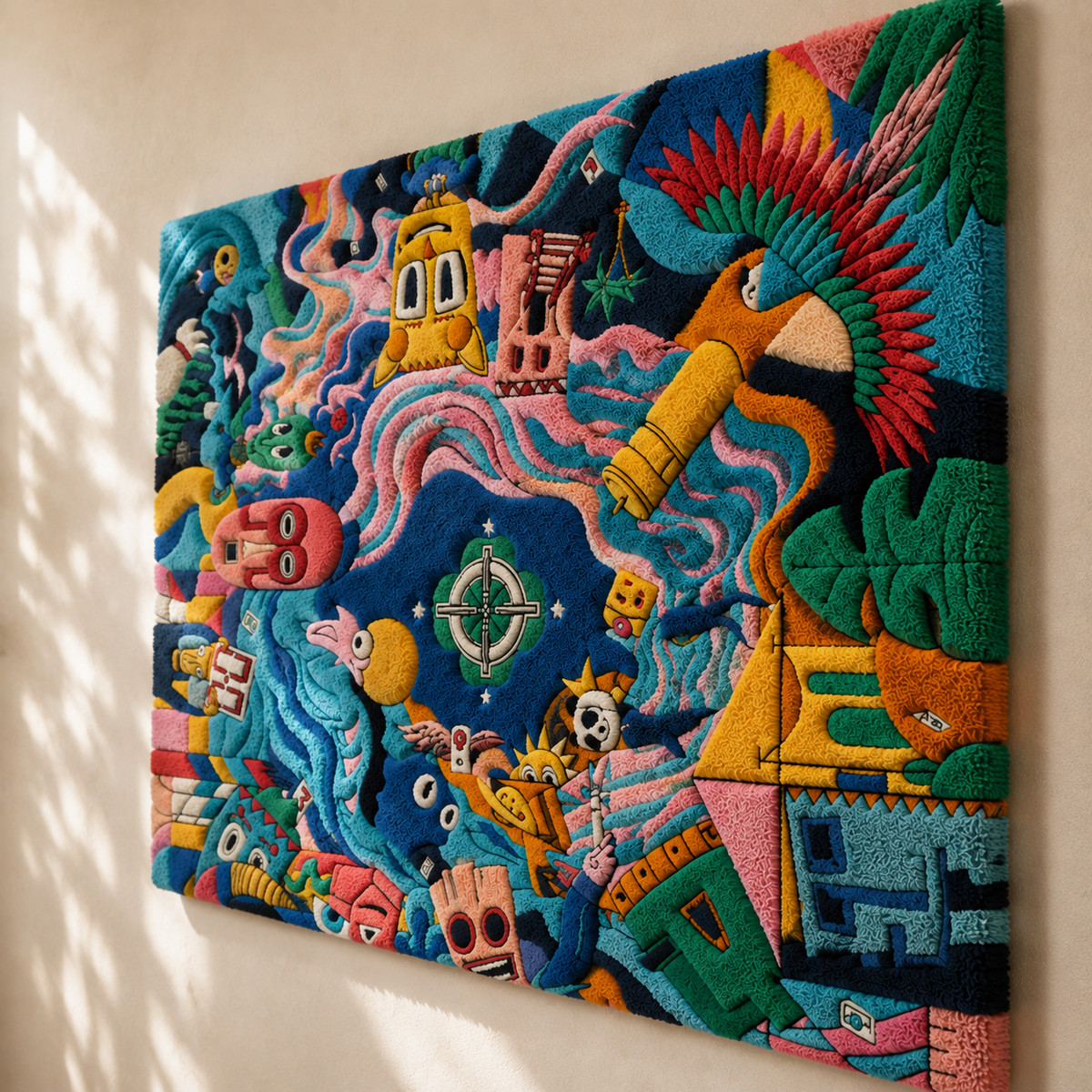 Colorful Electric Carnival Dream wall art by Hewn Earth featuring vibrant abstract design on canvas.