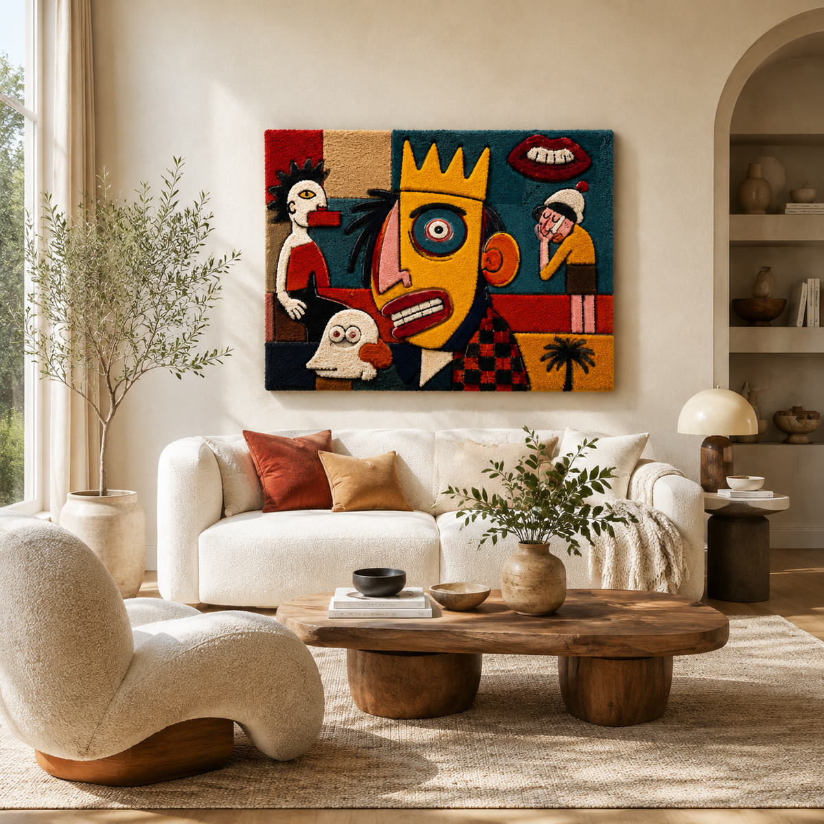 Hewn Earth Crowned Studio Chorus wall art featuring intricate crown and abstract design, modern decorative wall decor.