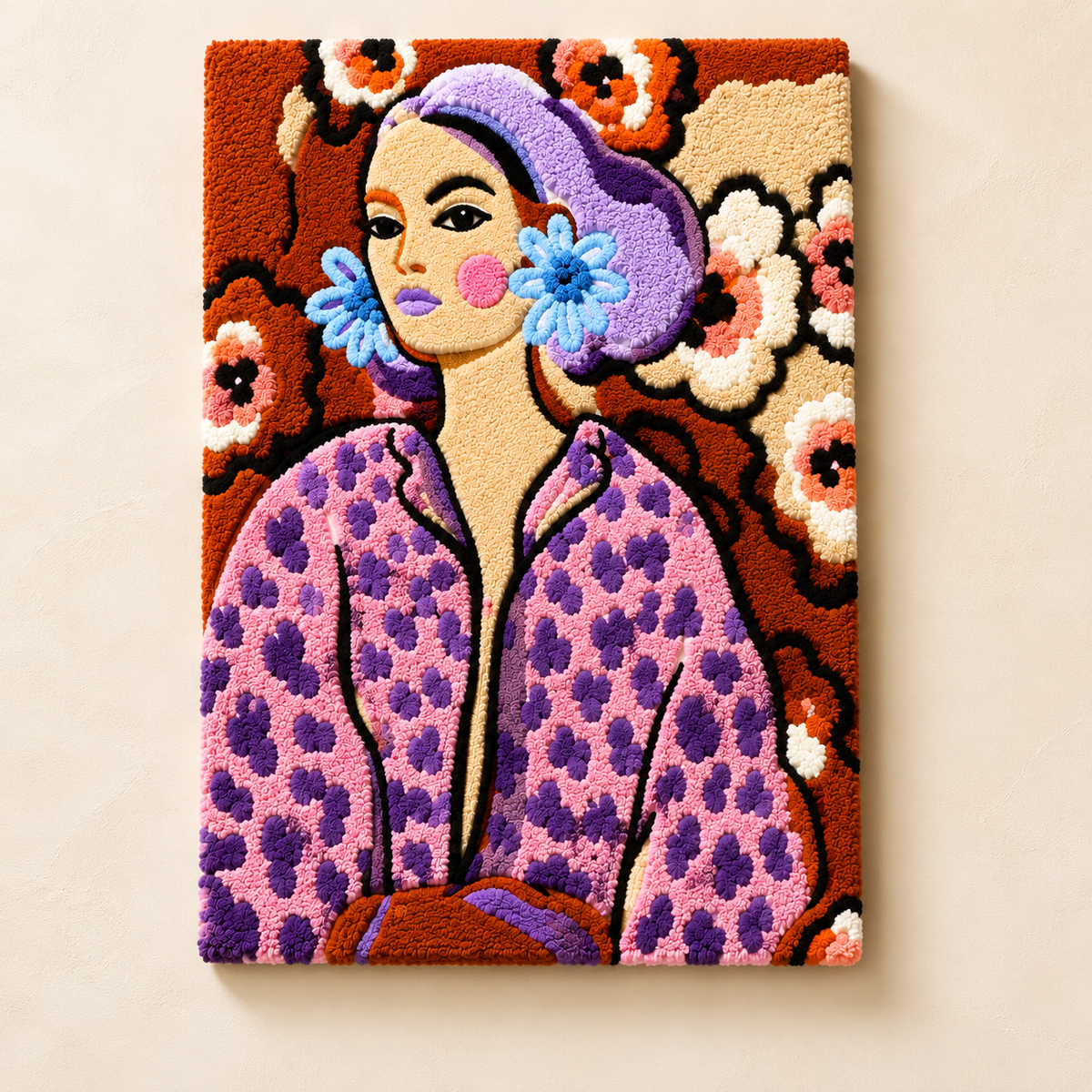 Violet Blossom Muse wall art by Hewn Earth featuring vibrant violet and soft floral design on a canvas or print.