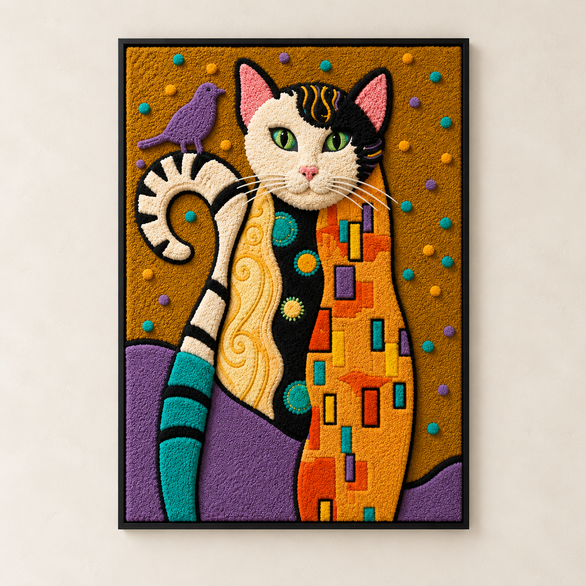 Gilded Garden Cats wall art by Hewn Earth featuring elegant gold-toned feline figures in a garden scene.