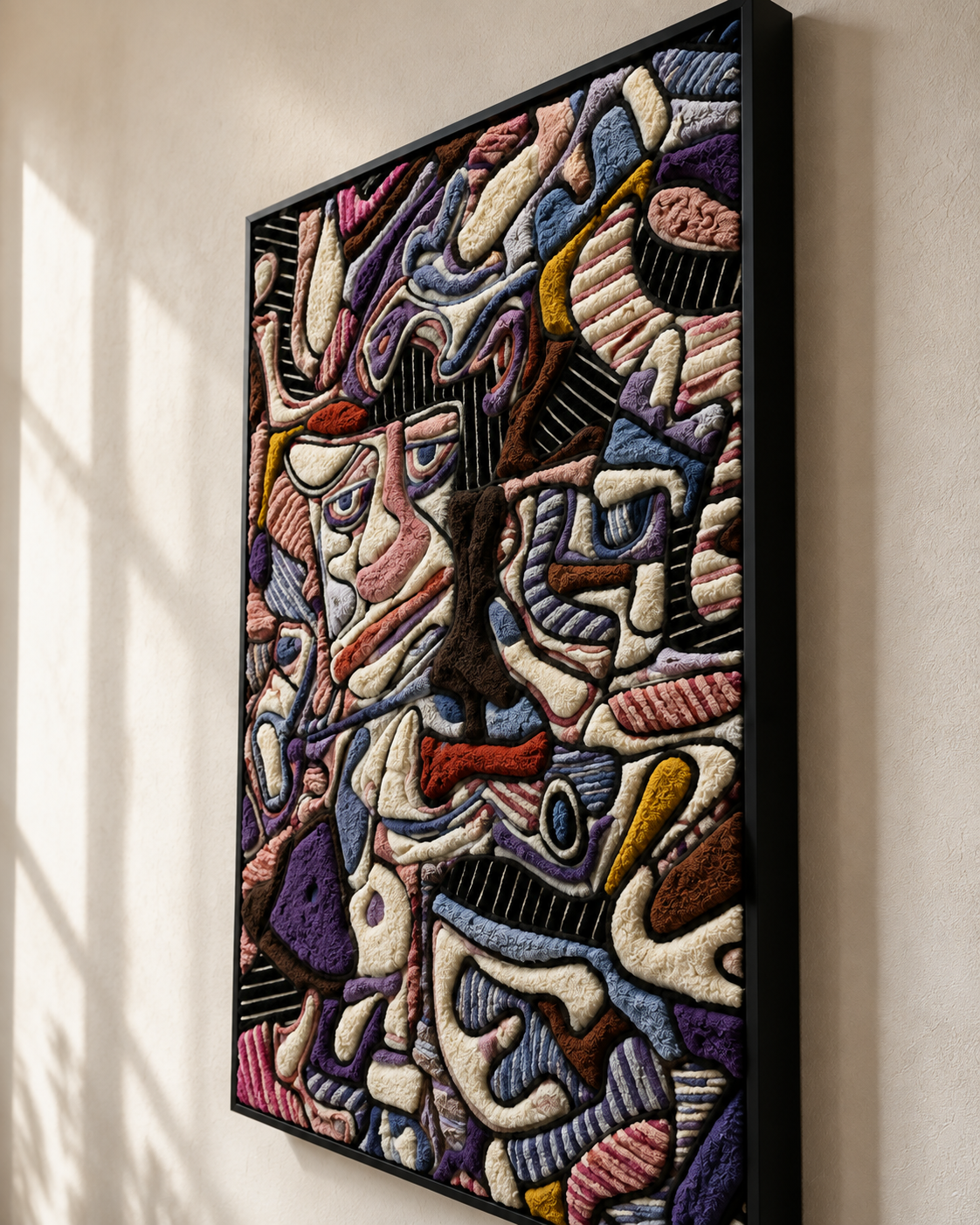Hewn Earth Stone Current Labyrinth wall art featuring intricate stone-inspired design for modern interior decor.