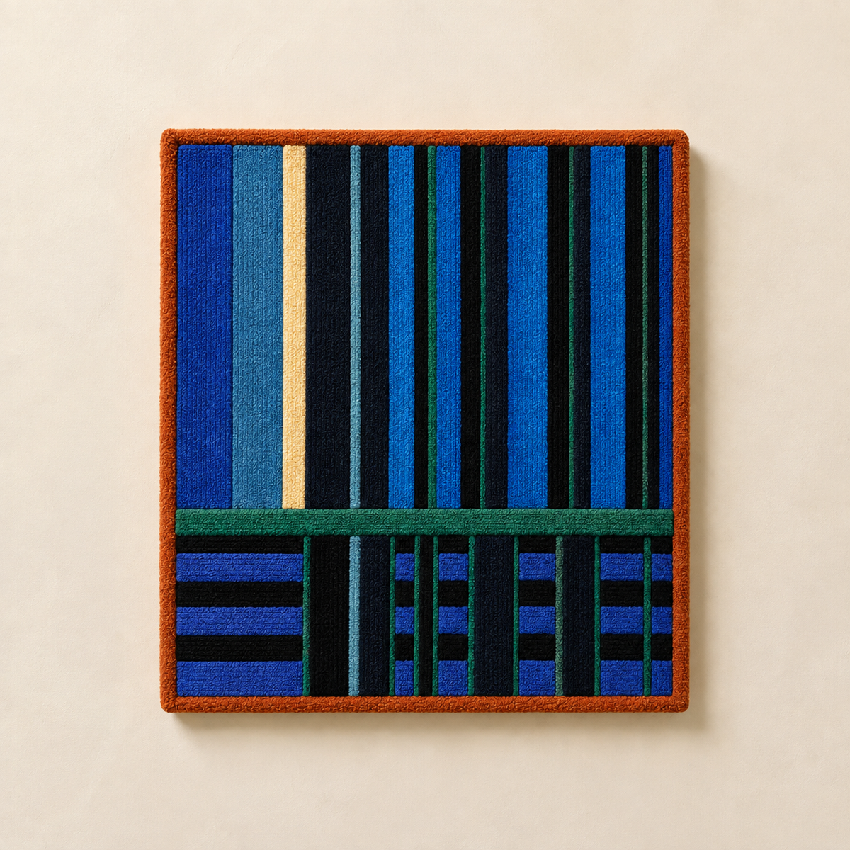 Blue Column Nocturne wall art by Hewn Earth featuring abstract blue and dark tones on textured canvas.