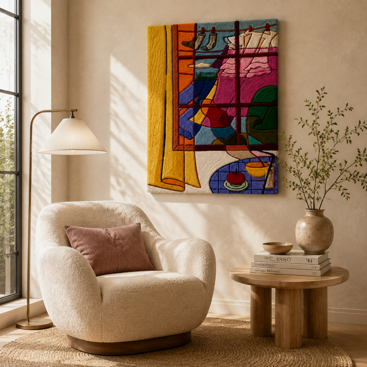 Colorful Chromatic Window wall art by Hewn Earth, featuring vibrant geometric patterns for modern interior decor.