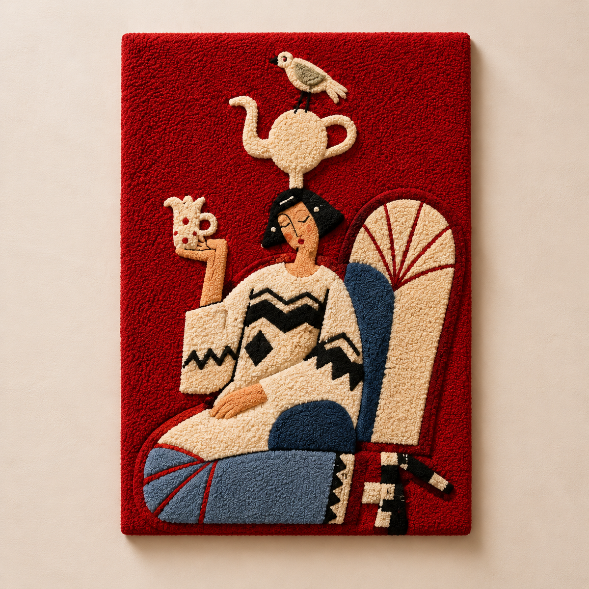 Scarlet Tea Dream wall art by Hewn Earth featuring vibrant, abstract design on a canvas for modern home decor.