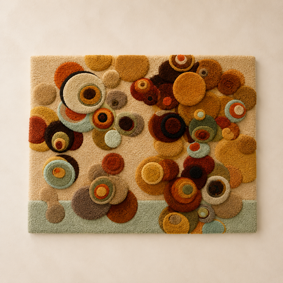 Hewn Earth Desert Orbit Bloom wall art featuring vibrant, abstract desert-inspired floral design on a light background.