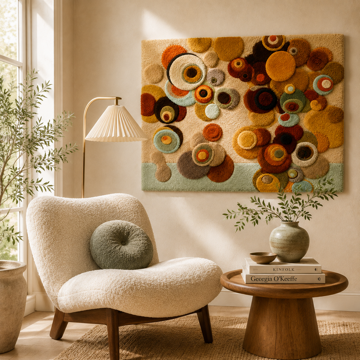 Desert Orbit Bloom wall art by Hewn Earth featuring abstract desert landscape with warm earthy tones and textured design.