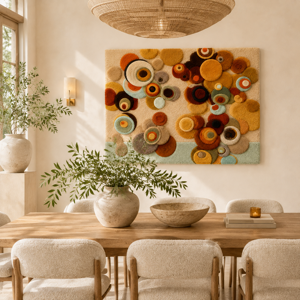 Desert Orbit Bloom wall art by Hewn Earth featuring vibrant desert-inspired floral design on canvas.