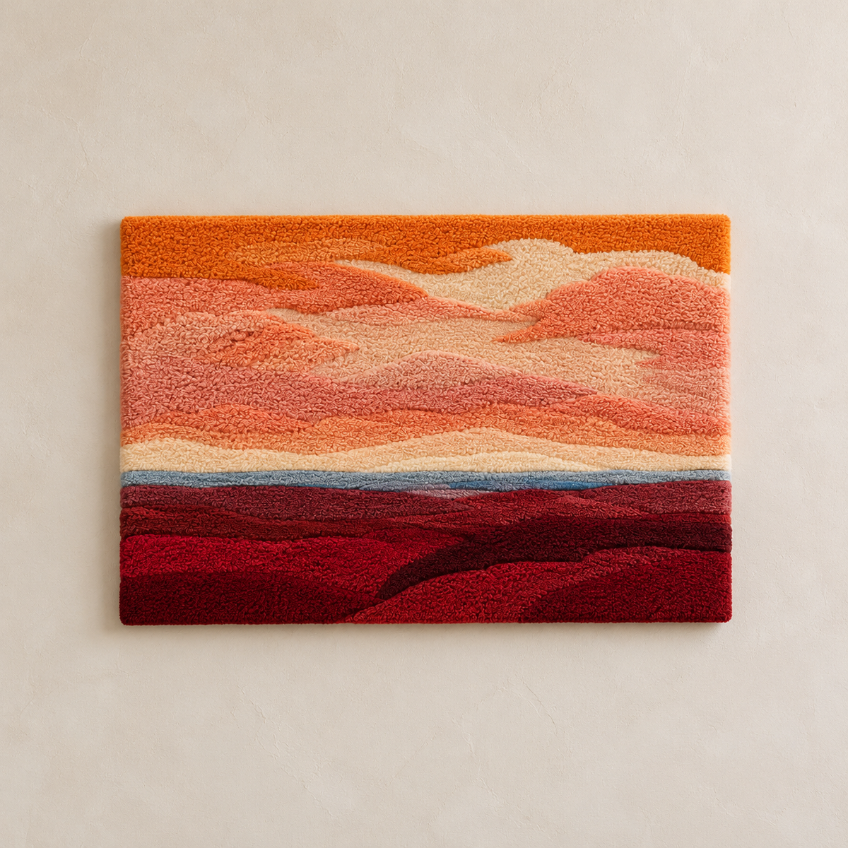 Hewn Earth Rose Horizon wall art featuring a vibrant, abstract floral design on a textured canvas.
