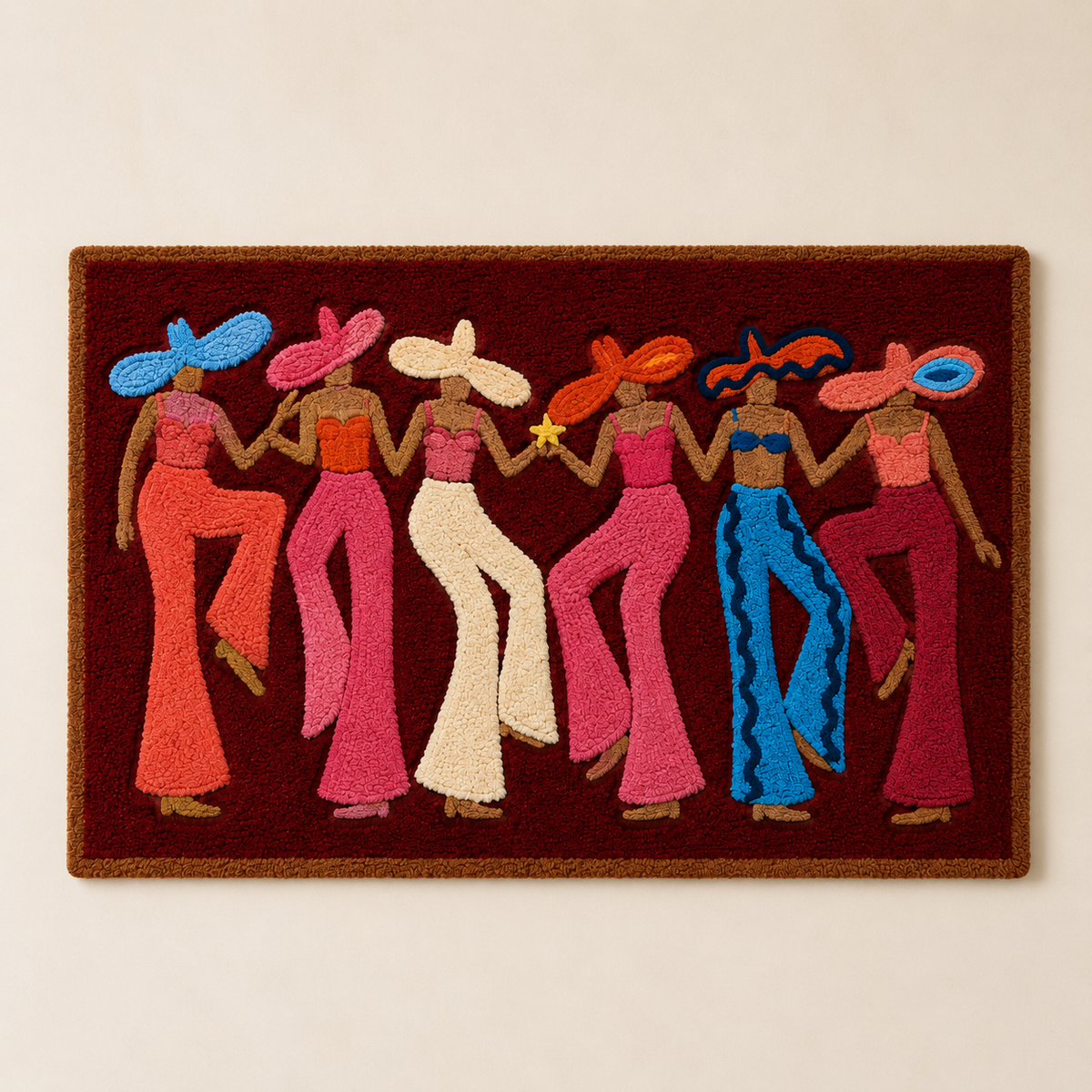 Oxblood Chorus Line wall art by Hewn Earth featuring abstract, artistic design on a textured surface.
