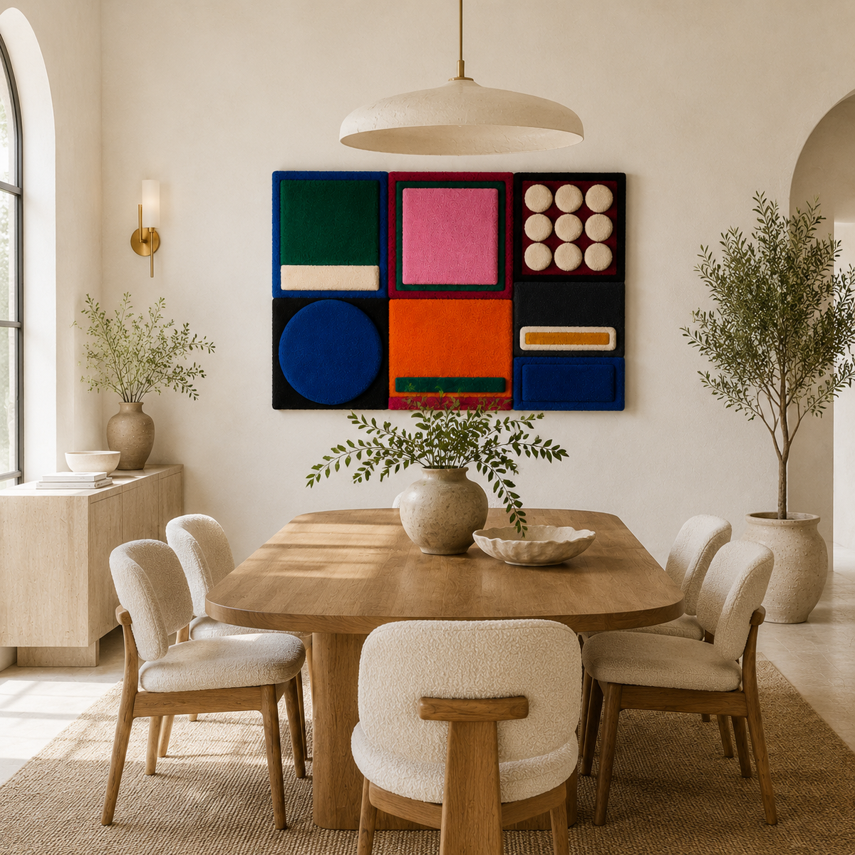 Primary Room Grid wall art by Hewn Earth featuring a modern geometric design on a neutral background.