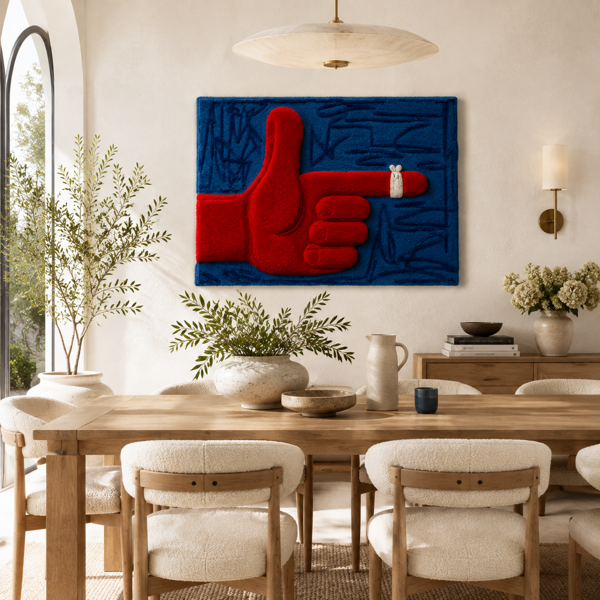 Blue Field Approval wall art by Hewn Earth featuring abstract blue and earthy tones, ideal for modern home decor.