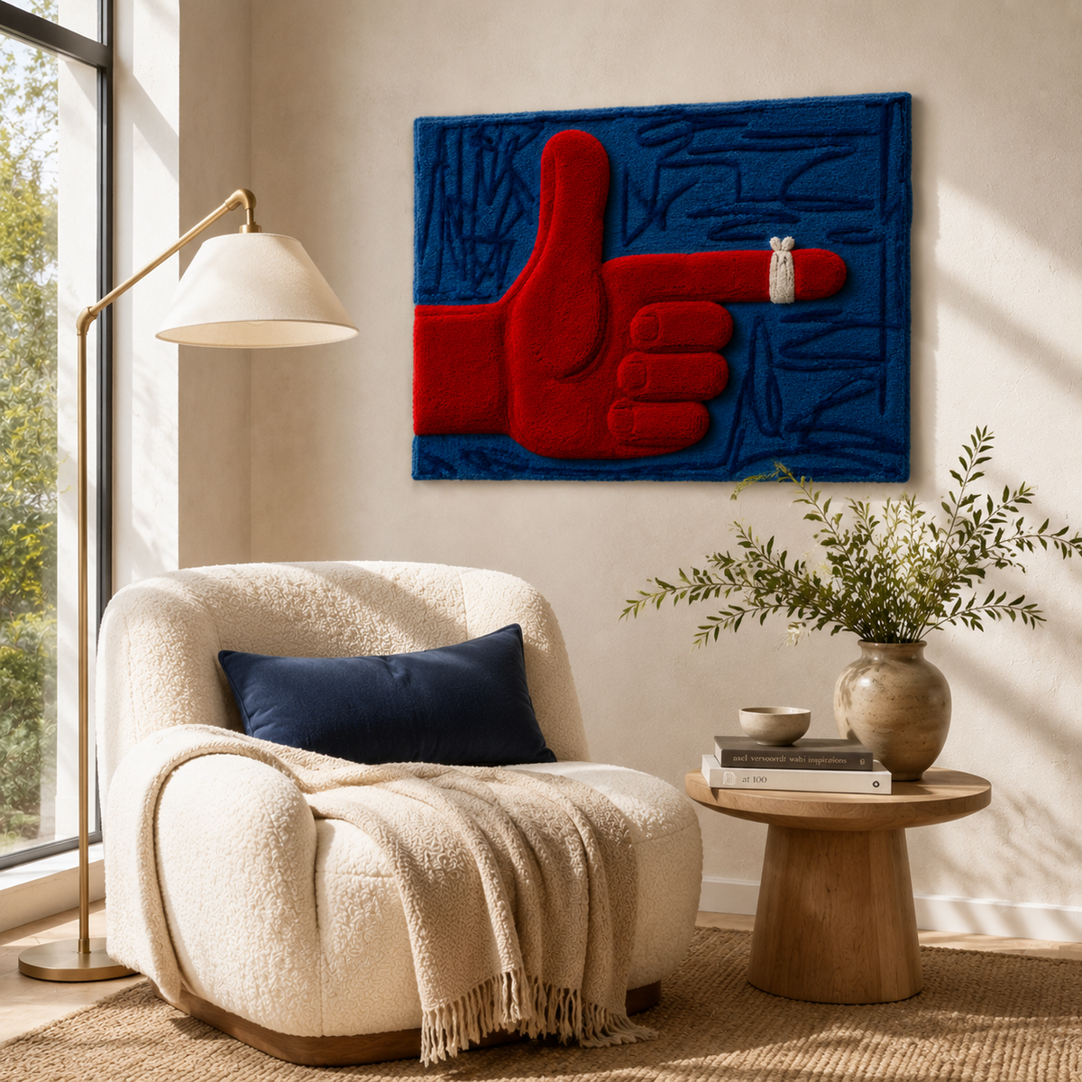 Blue Field approval wall art by Hewn Earth featuring a serene abstract landscape in shades of blue and green.