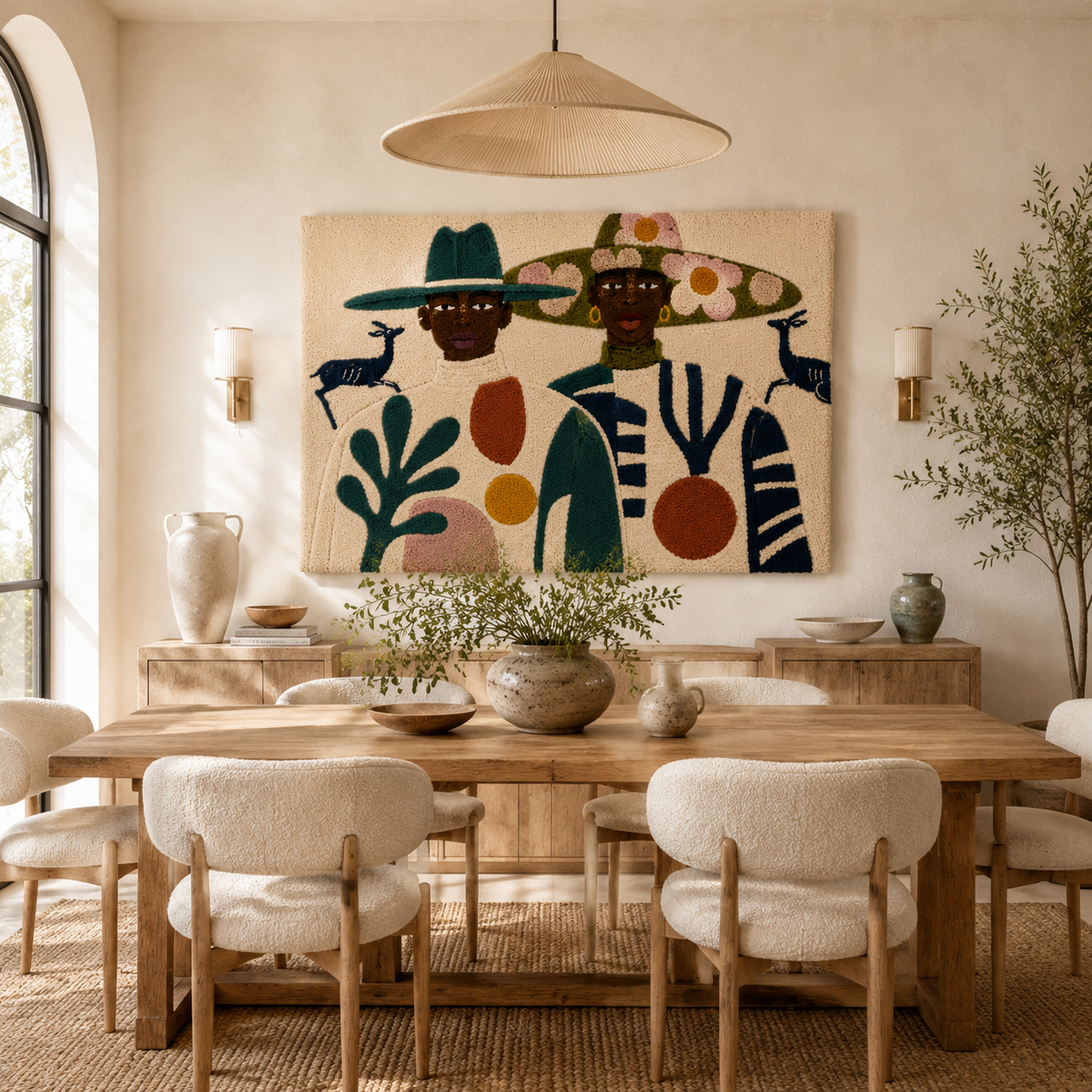 Hewn Earth Harvest Hat Duo wall art featuring two vintage harvest hats displayed on a neutral background.