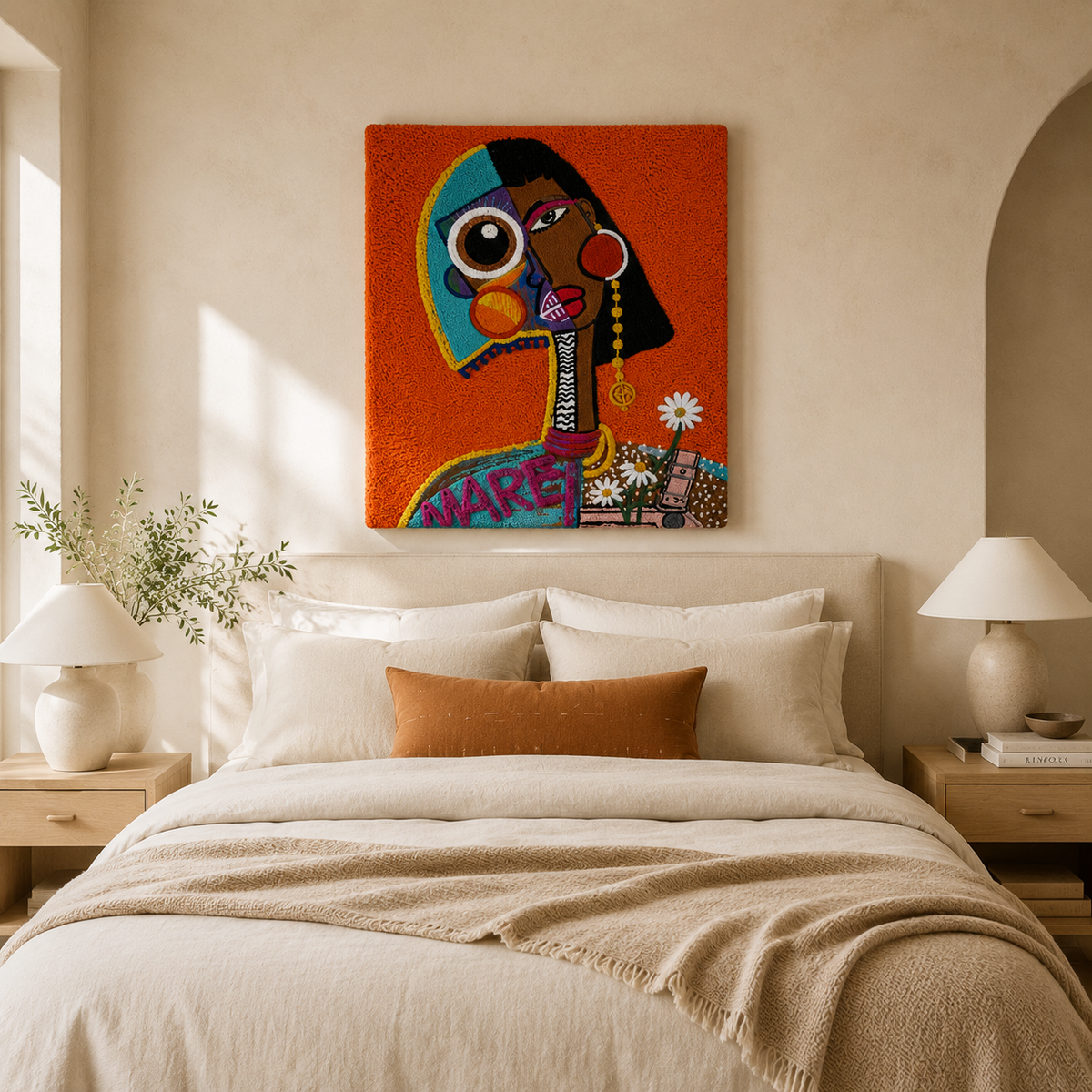 Hewn Earth Terracotta Marley wall art featuring a textured, earthy terracotta design, ideal for modern interior decor.
