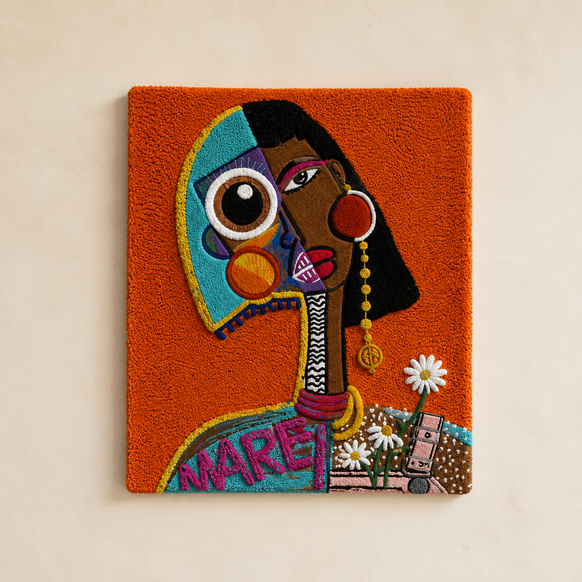 Terracotta Marley wall art by Hewn Earth, featuring intricate terracotta design with textured details, ideal for wall decor.