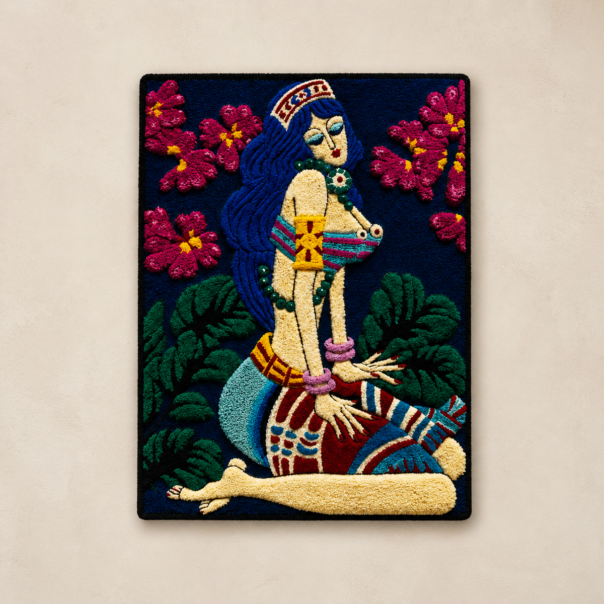 Botanical Reverie at Midnight wall art by Hewn Earth featuring a tranquil midnight botanical scene with detailed floral illustrations.