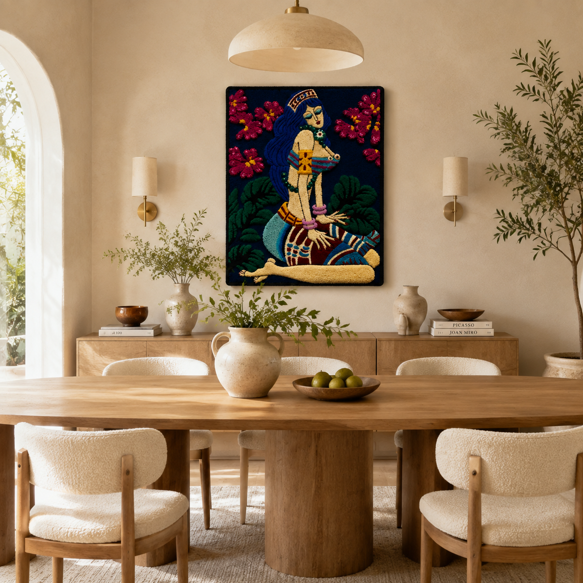 Hewn Earth Botanical Reverie at Midnight wall art featuring a dark botanical design on canvas or print.