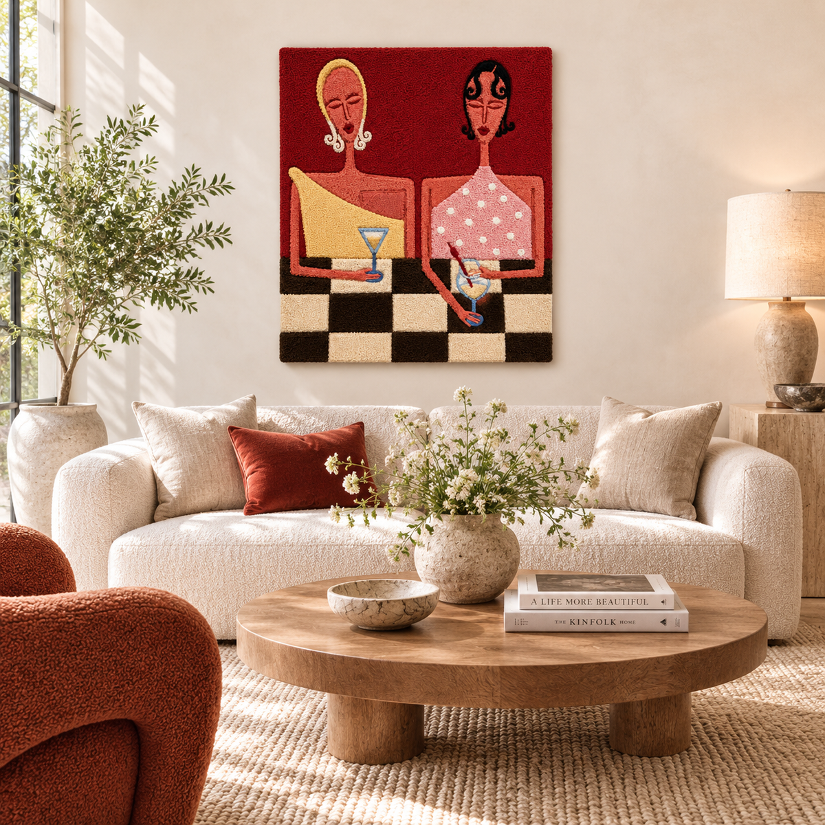 Hewn Earth evening table for two wall art featuring a romantic scene with warm tones and intricate details.