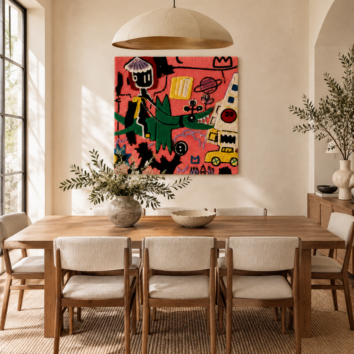 Hewn Earth Signal Walker wall art featuring abstract, earthy-toned design on a textured canvas for modern home decor.
