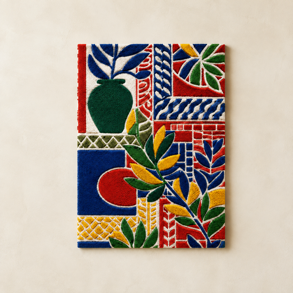 Primary Botanical Tiles wall art by Hewn Earth featuring natural botanical patterns and earthy tones for decorative wall decor.
