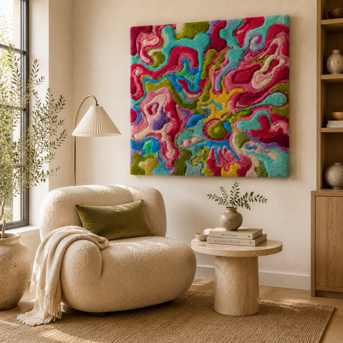 Hewn Earth Candy Current Topography wall art featuring vibrant, textured abstract design for modern home decor.