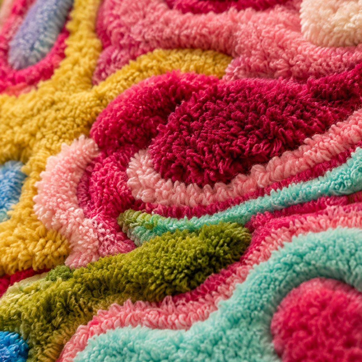 Hewn Earth Candy Current Topography wall art featuring colorful layered topographic design on a canvas.