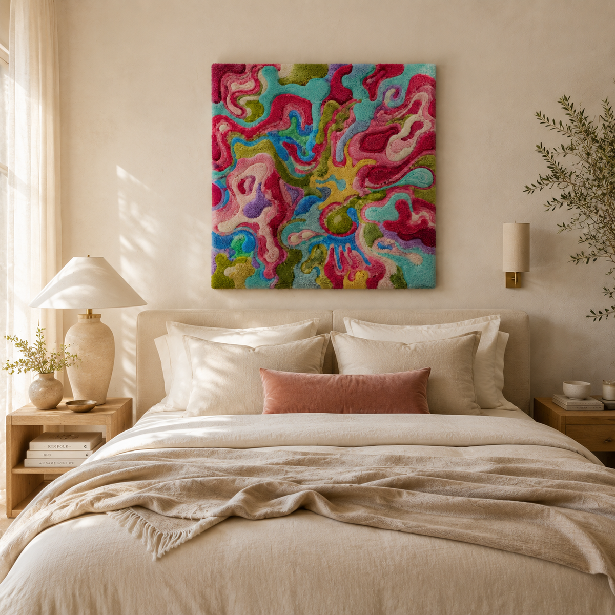 Hewn Earth Candy Current Topography wall art featuring colorful, abstract topographical map on a canvas or print.