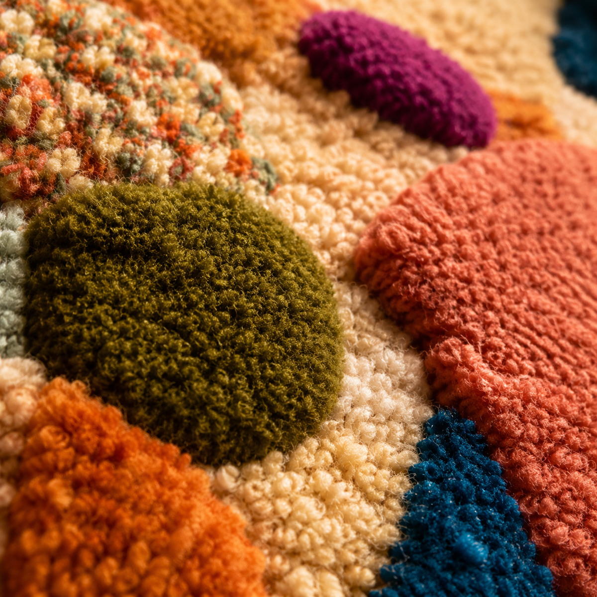 Close-up of Hewn Earth Pebble Garden Mosaic wall art showing colorful pebble arrangement and detailed textured design.