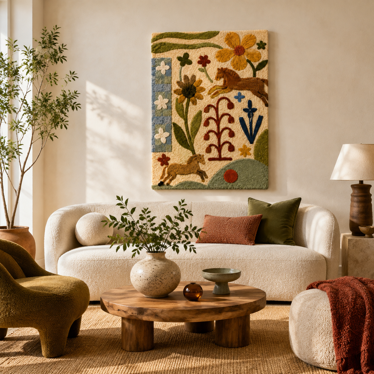 Heritage Herbarium Panel wall art by Hewn Earth, featuring botanical illustrations on a natural wood background.